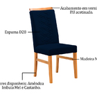 Kit 4 Cadeiras De Jantar Estofada Azul Em Veludo Merkezi