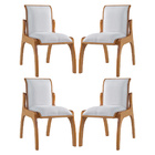 Kit 4 Cadeiras De Jantar Estofada Barcelona 55 X 82 Cm Madeir