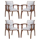 Kit 4 Cadeiras De Jantar Estofada Braço 55 X 82 Cm Barcelona