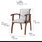 Kit 4 Cadeiras De Jantar Estofada Braço 55 X 82 Cm Barcelona