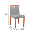 Kit 4 Cadeiras De Jantar Estofada Cinza Em Veludo Edam