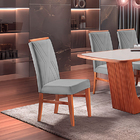 Kit 4 Cadeiras De Jantar Estofada Cinza Em Veludo Kloten