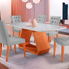 Kit 4 Cadeiras De Jantar Estofada Cinza Em Veludo Sedye