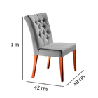 Kit 4 Cadeiras De Jantar Estofada Cinza Em Veludo Sedye