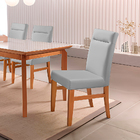 Kit 4 Cadeiras De Jantar Estofada Cinza Em Veludo Yastik