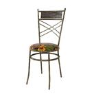 Kit 4 Cadeiras De Jantar Estofada Em Aço Madrid - Cor: Marrom