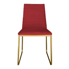 Kit 4 Cadeiras De Jantar Estofada Lille Base Gold Veludo Verm