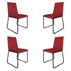 Kit 4 Cadeiras De Jantar Estofada Lille Base Preta Veludo Ver