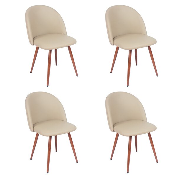 Kit 4 Cadeiras De Jantar Estofada Maite Sedona Nude Café