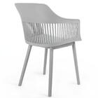 Kit 4 Cadeiras De Jantar Estofada Marcela - Cinza