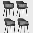 Kit 4 Cadeiras De Jantar Estofada Marcela Montreal Polipropil