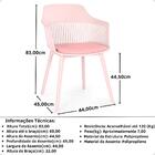 Kit 4 Cadeiras De Jantar Estofada Marcela - Rosa