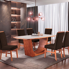 Kit 4 Cadeiras De Jantar Estofada Marrom Em Veludo Kloten