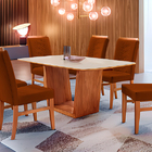 Kit 4 Cadeiras De Jantar Estofada Ocre Em Veludo Merkezi