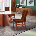 Kit 4 Cadeiras De Jantar Estofada Ocre Em Veludo Sirt