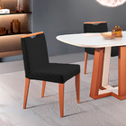 Kit 4 Cadeiras De Jantar Estofada Preto Em Veludo Edam