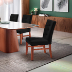 Kit 4 Cadeiras De Jantar Estofada Preto Em Veludo Sirt