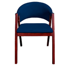 Kit 4 Cadeiras De Jantar Estofada Veludo Azul Madeira Maciça