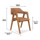 Kit 4 Cadeiras De Jantar Estofadas Em Madeira Maciça E Corino