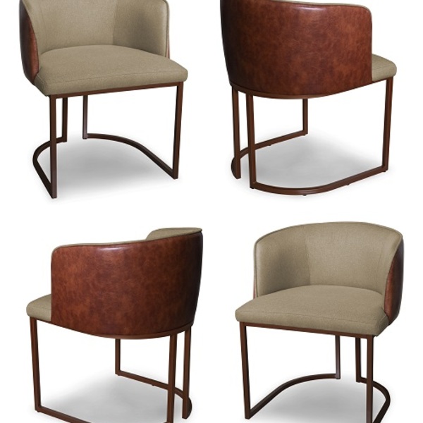 Kit 4 Cadeiras De Jantar Florença Compose Linho Castor E Cour