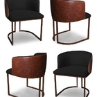 Kit 4 Cadeiras De Jantar Florença Compose Linho Preto E Couri