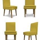 Kit 4 Cadeiras De Jantar Jade Suede Amarelo - Meu Lar Decoraç