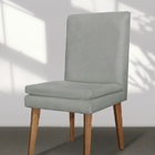 Kit 4 Cadeiras De Jantar Jade Suede Cinza Claro - Meu Lar Dec