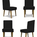 Kit 4 Cadeiras De Jantar Jade Suede Preto - Meu Lar Decorações