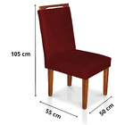 Kit 4 Cadeiras De Jantar Lyon Suede Pés Castanho - Pallazio -