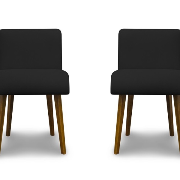 Kit 4 Cadeiras De Jantar Madri Suede Preto - Meu Lar Decoraçõ