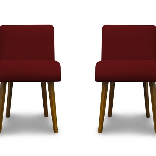 Kit 4 Cadeiras De Jantar Madri Suede Vinho - Meu Lar Decoraçõ