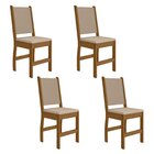 Kit 4 Cadeiras De Jantar Mdf Clara Carvalho/savana