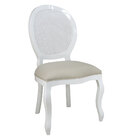 Kit 4 Cadeiras De Jantar Medalhão Com Tela Branco E Linho Bege