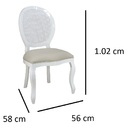 Kit 4 Cadeiras De Jantar Medalhão Com Tela Branco E Linho Bege