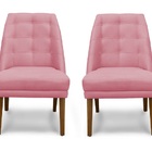 Kit 4 Cadeiras De Jantar Paris Suede Rosa - Meular Decor