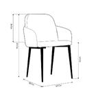 Kit 4 Cadeiras De Jantar Pés Em Aço Bronx Linho/pu Cinza/marr