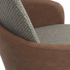 Kit 4 Cadeiras De Jantar Pés Em Aço Bronx Linho/pu Cinza/marr