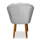 Kit 4 Cadeiras De Jantar Pétala Estofada Pés Palito Veludo -