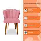 Kit 4 Cadeiras De Jantar Pétala Estofada Pés Palito Veludo Ro