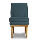 Kit 4 Cadeiras De Jantar Virgínia Base Madeira Linho Azul Jea