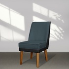 Kit 4 Cadeiras De Jantar Virgínia Composê Linho Azul Jeans E