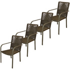 Kit 4 Cadeiras De Jardim Em Alumínio Parati Fendi Corda Tauar