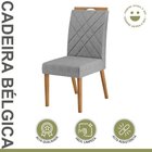 Kit 4 Cadeiras De Linho Para Sala De Jantar Wood Belgica Mel/