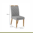 Kit 4 Cadeiras De Linho Para Sala De Jantar Wood Belgica Mel/