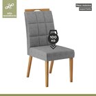 Kit 4 Cadeiras De Linho Para Sala De Jantar Wood Mel/cinza