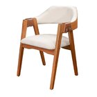 Kit 4 Cadeiras De Madeira 100% Maciça Tauari, Estofada E Braç