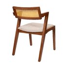 Kit 4 Cadeiras De Madeira Maciça Tauari E Rattan Natural Com