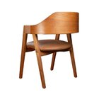 Kit 4 Cadeiras De Madeira Maciça Tauari, Estofada E Braço Com