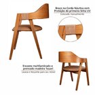 Kit 4 Cadeiras De Madeira Maciça Tauari, Estofada E Braço Com