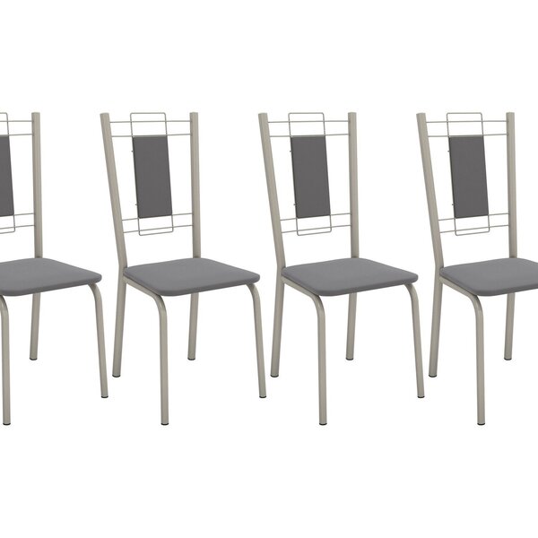 Kit 4 Cadeiras De Metal Florença Nickel/cinza